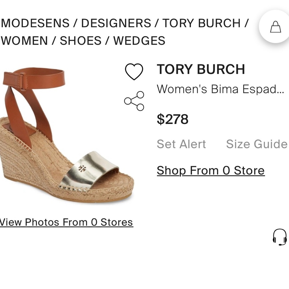 Tory Burch Women’s Bima Espadrille Platform Wedge Sandals in Gold size 7